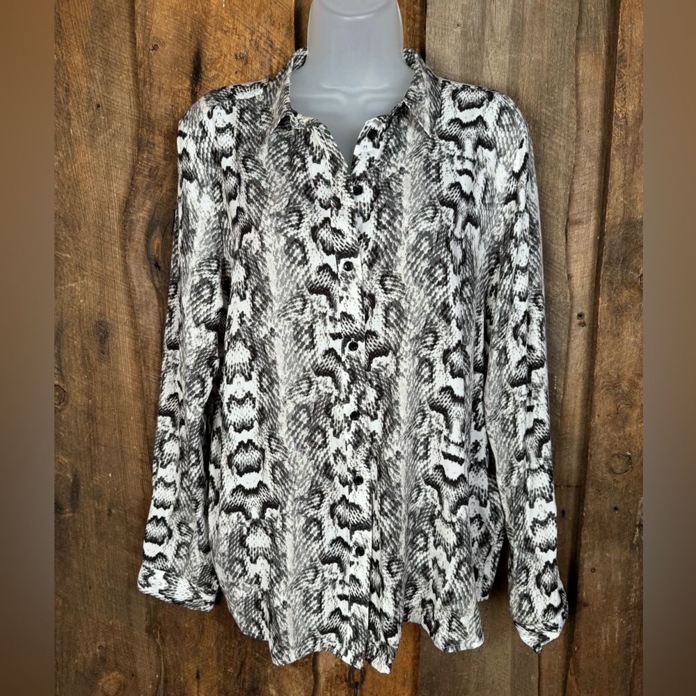H&M Snakeskin Print Blouse - Size 8